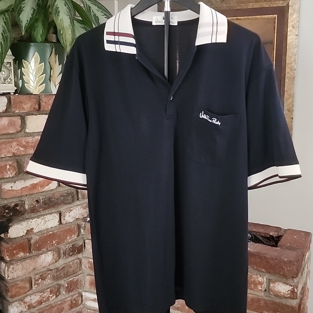 Valentino Rudy Navy Polo Shirt | Vintage Retro Collar | Men’s
